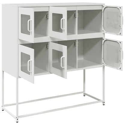 Sideboard Weiß 100,5x39x107 cm Kaltgewalzter Stahl