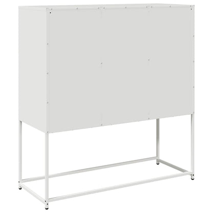 Sideboard Weiß 100,5x39x107 cm Kaltgewalzter Stahl