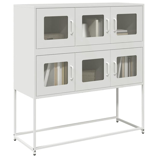 Sideboard Weiß 100,5x39x107 cm Kaltgewalzter Stahl