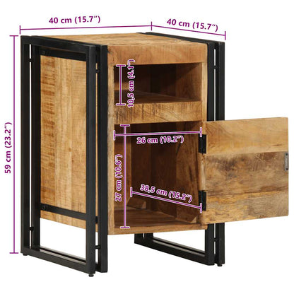Nachttisch 40x40x59 cm Raues Mango-Massivholz