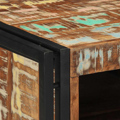 Nachttisch 40x40x59 cm Altholz Massivholz