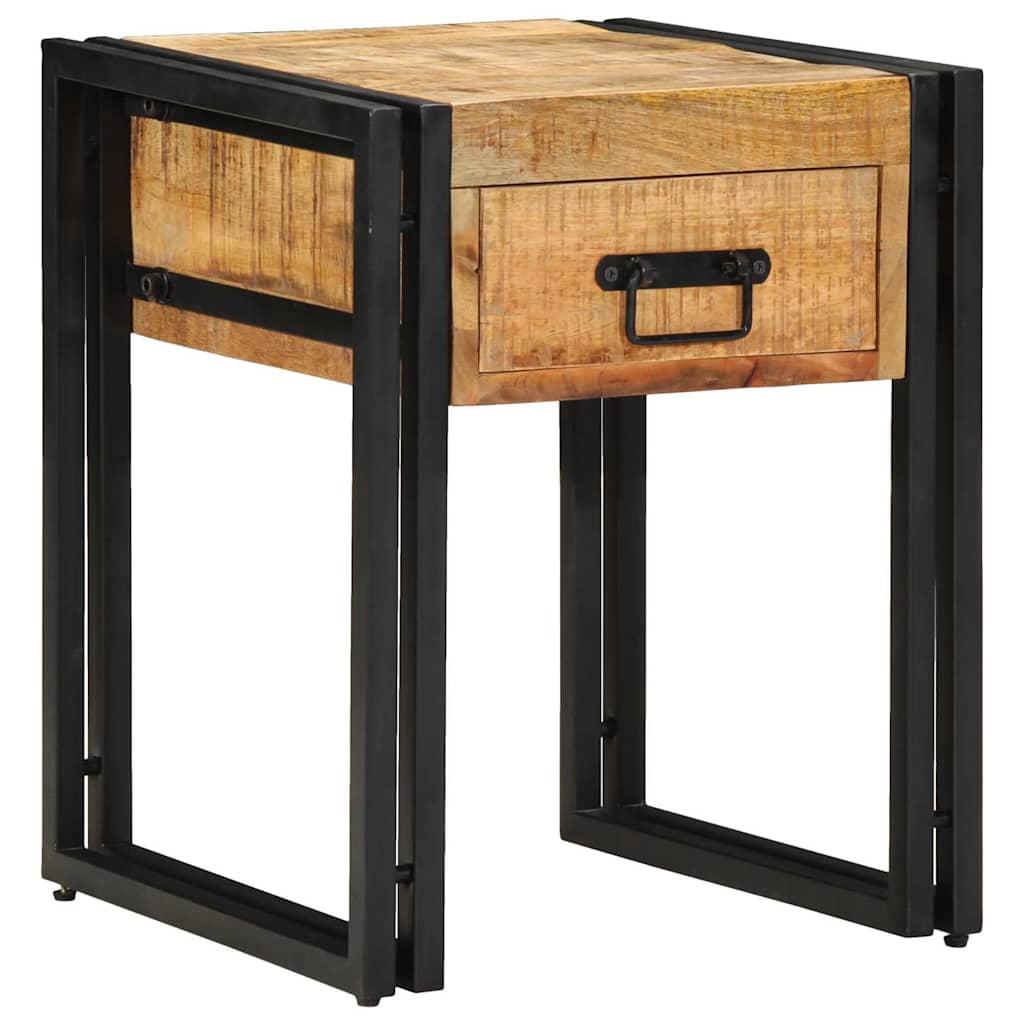 Beistelltisch 40 x 40 x 50 cm Massives Mango Holz und Metall