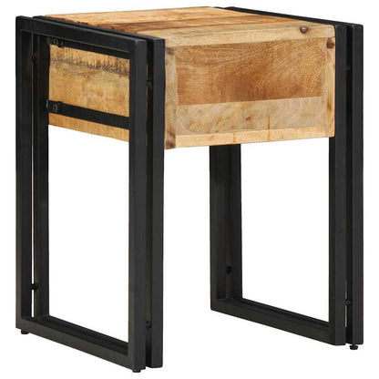 Beistelltisch 40 x 40 x 50 cm Massives Mango Holz und Metall