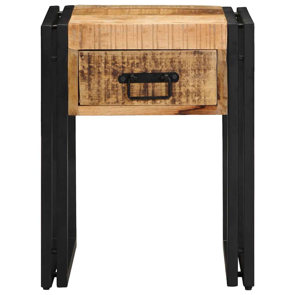 Beistelltisch 40 x 40 x 50 cm Massives Mango Holz und Metall