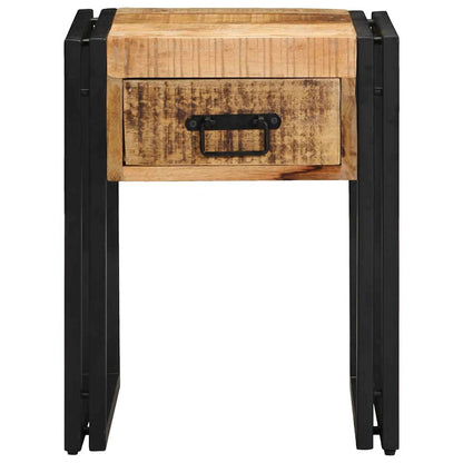 Beistelltisch 40 x 40 x 50 cm Massives Mango Holz und Metall