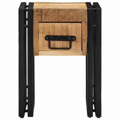 Beistelltisch 30 x 30 x 40 cm Massives Mango Holz und Metall
