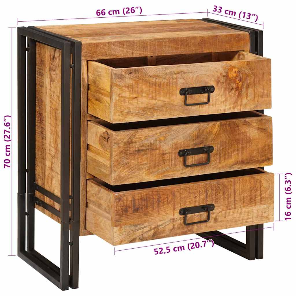 Sideboard mit Schubladen Braun 66 x 33 x 70 cm Massivholz Mango