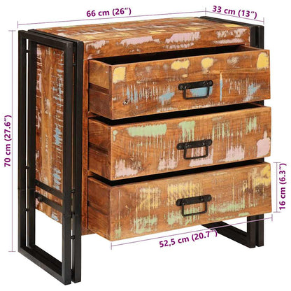 Sideboard mit Schubladen Braun 66 x 33 x 70 cm Massives Altholz