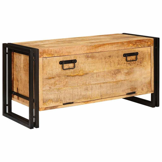 Schuhschrank mit Regal Braun 90 x 38 x 45 cm Massivholz Mango
