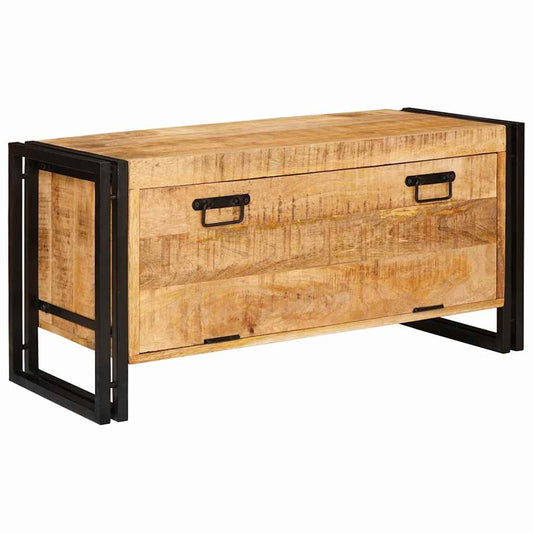 Schuhschrank mit Regal Braun 90 x 38 x 45 cm Massivholz Mango