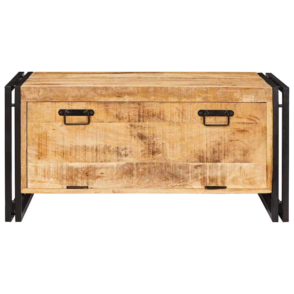 Schuhschrank mit Regal Braun 90 x 38 x 45 cm Massivholz Mango