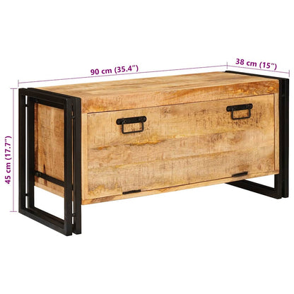 Schuhschrank mit Regal Braun 90 x 38 x 45 cm Massivholz Mango