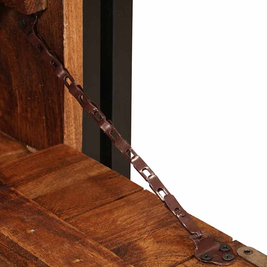 Schuhschrank mit Regal Braun 90 x 38 x 45 cm Massives Altholz