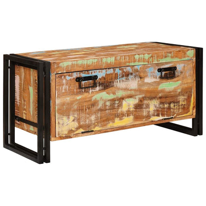 Schuhschrank mit Regal Braun 90 x 38 x 45 cm Massives Altholz
