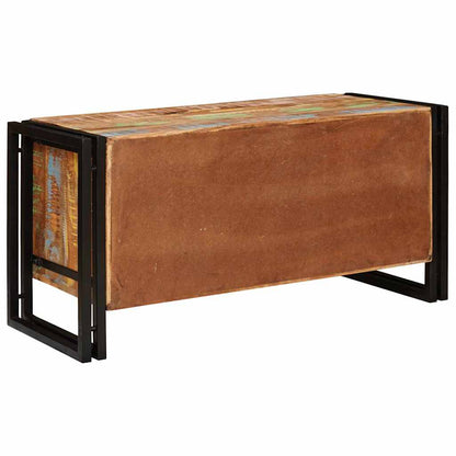 Schuhschrank mit Regal Braun 90 x 38 x 45 cm Massives Altholz