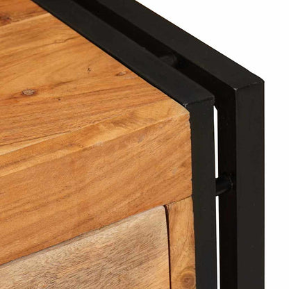 Schuhschrank mit Regal Braun 90 x 38 x 45 cm Massivholz Akazie