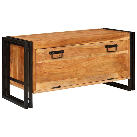 Schuhschrank mit Regal Braun 90 x 38 x 45 cm Massivholz Akazie