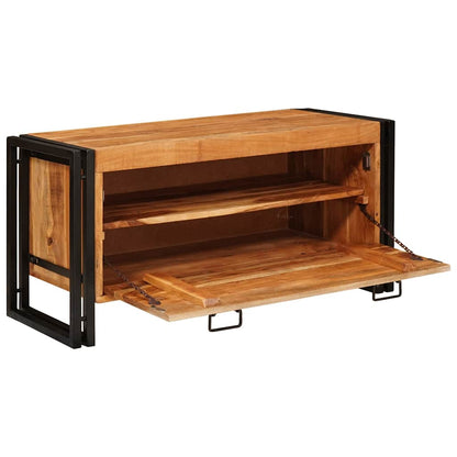 Schuhschrank mit Regal Braun 90 x 38 x 45 cm Massivholz Akazie