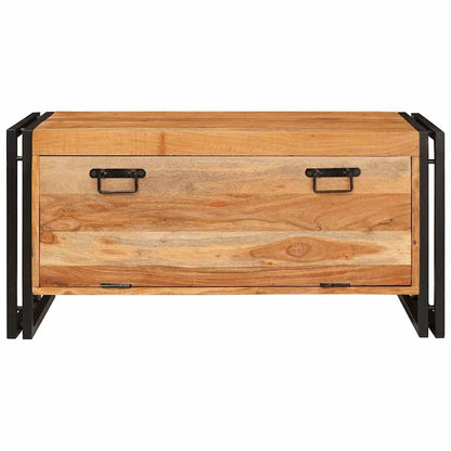 Schuhschrank mit Regal Braun 90 x 38 x 45 cm Massivholz Akazie
