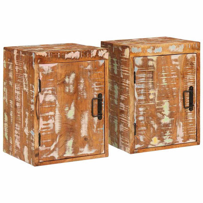 Nachttisch 2 pcs Braun 35 x 33 x 48 cm Massivholz recycelt