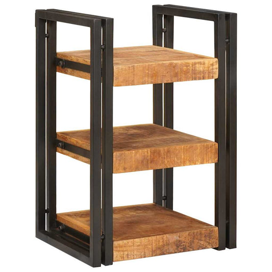 Nachttisch Braun und Schwarz Massives Mango-Holz