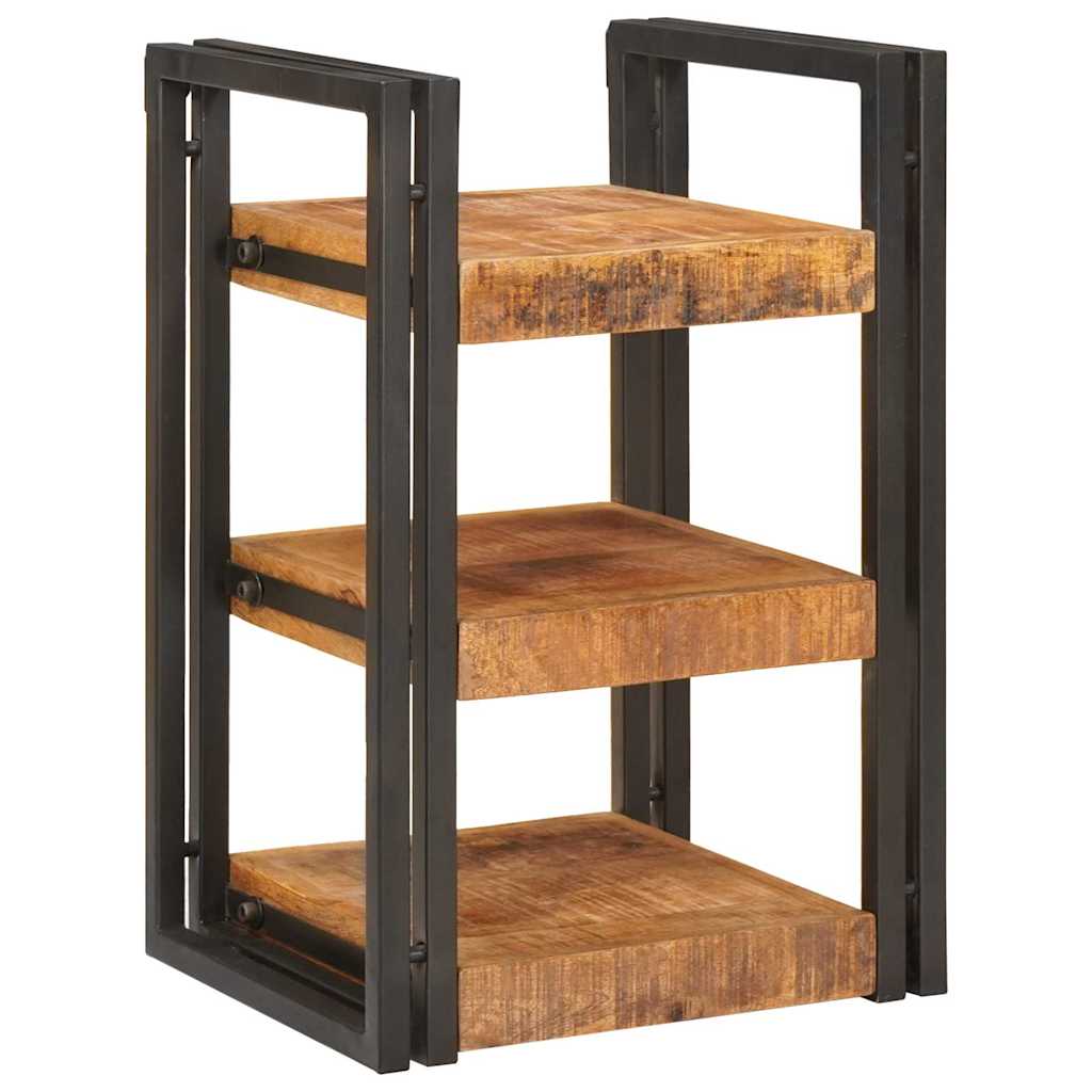 Nachttisch Braun und Schwarz Massives Mango-Holz