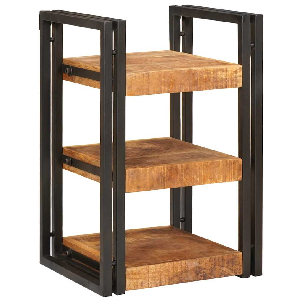Nachttisch 2 pcs Braun und Schwarz Massives Mango-Holz