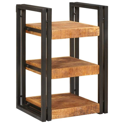 Nachttisch 2 pcs Braun und Schwarz Massives Mango-Holz