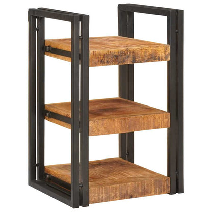 Nachttisch 2 pcs Braun und Schwarz Massives Mango-Holz