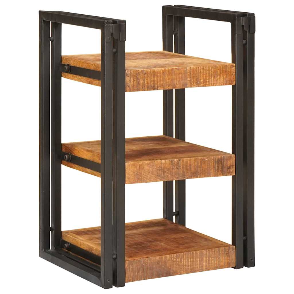 Nachttisch 2 pcs Braun und Schwarz Massives Mango-Holz