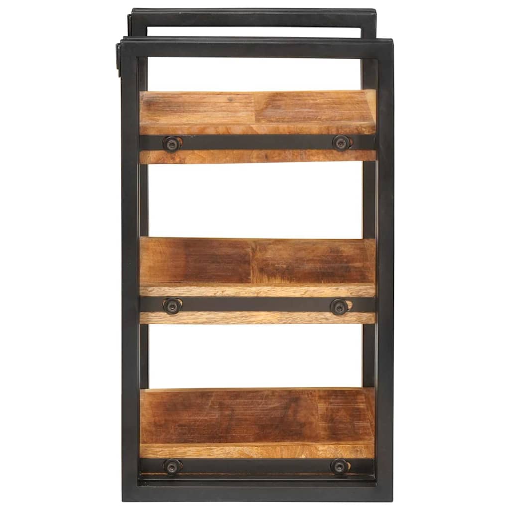 Nachttisch 2 pcs Braun und Schwarz Massives Mango-Holz