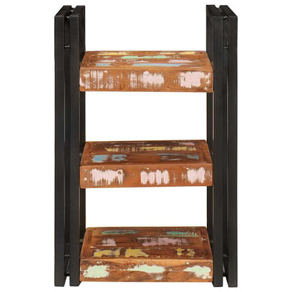 Nachttisch 2 pcs Braun und Schwarz Massivholz recycelt