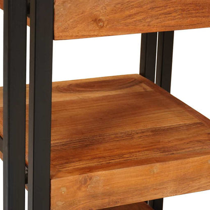 Nachttisch Braun und Schwarz 38 x 33 x 58 cm Massivholz Akazie