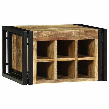 Weinregal Braun und Schwarz 46 x 35 x 27,5 cm Massivholz Mango