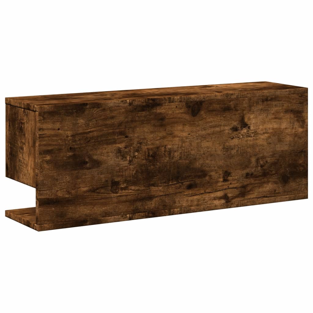 Wandschrank 80x20x30 cm Räuchereiche Holzwerkstoff