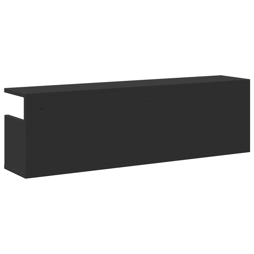 Wandschrank 100x20x30 cm Schwarz Holzwerkstoff