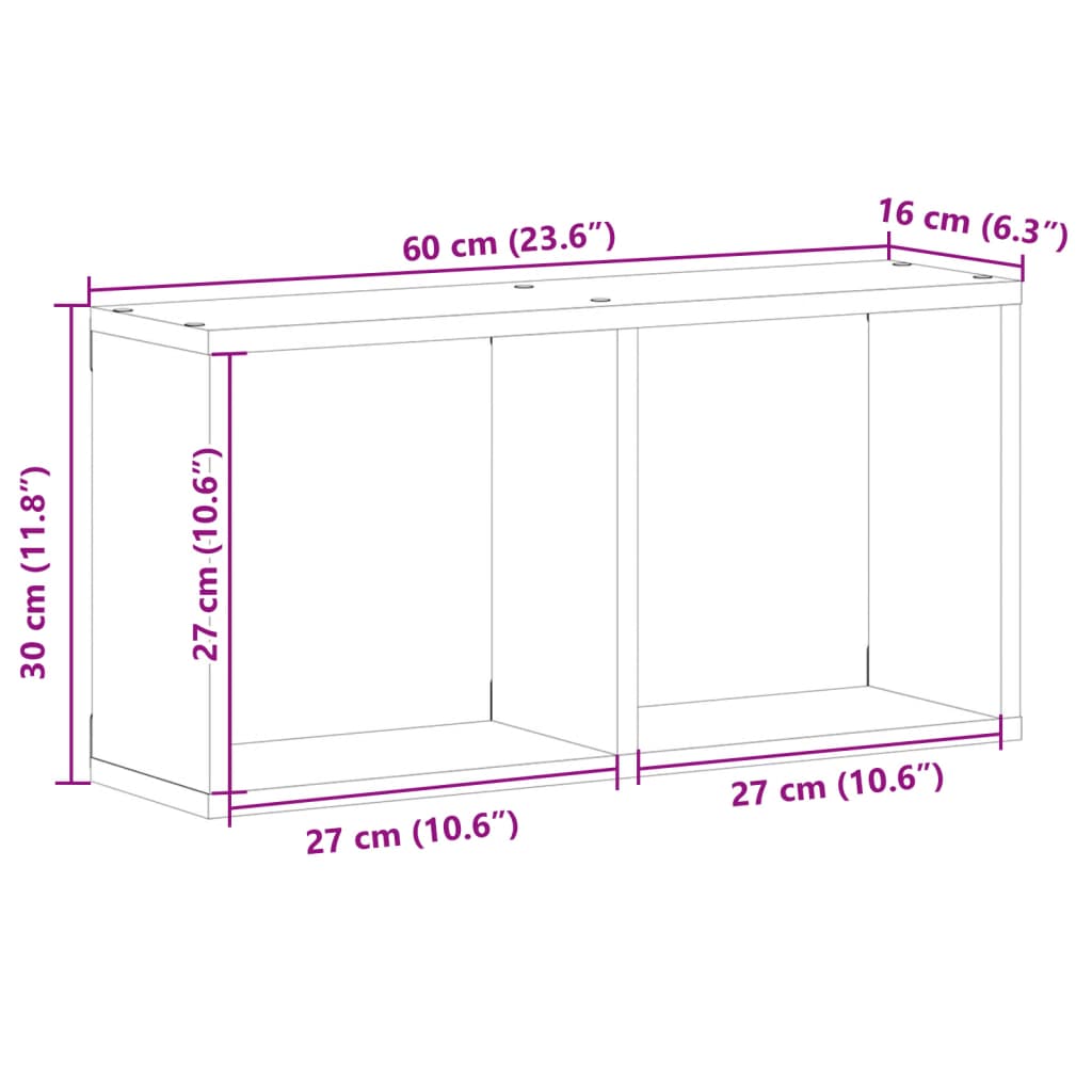 Wandschrank 60x16x30 cm Weiß Holzwerkstoff