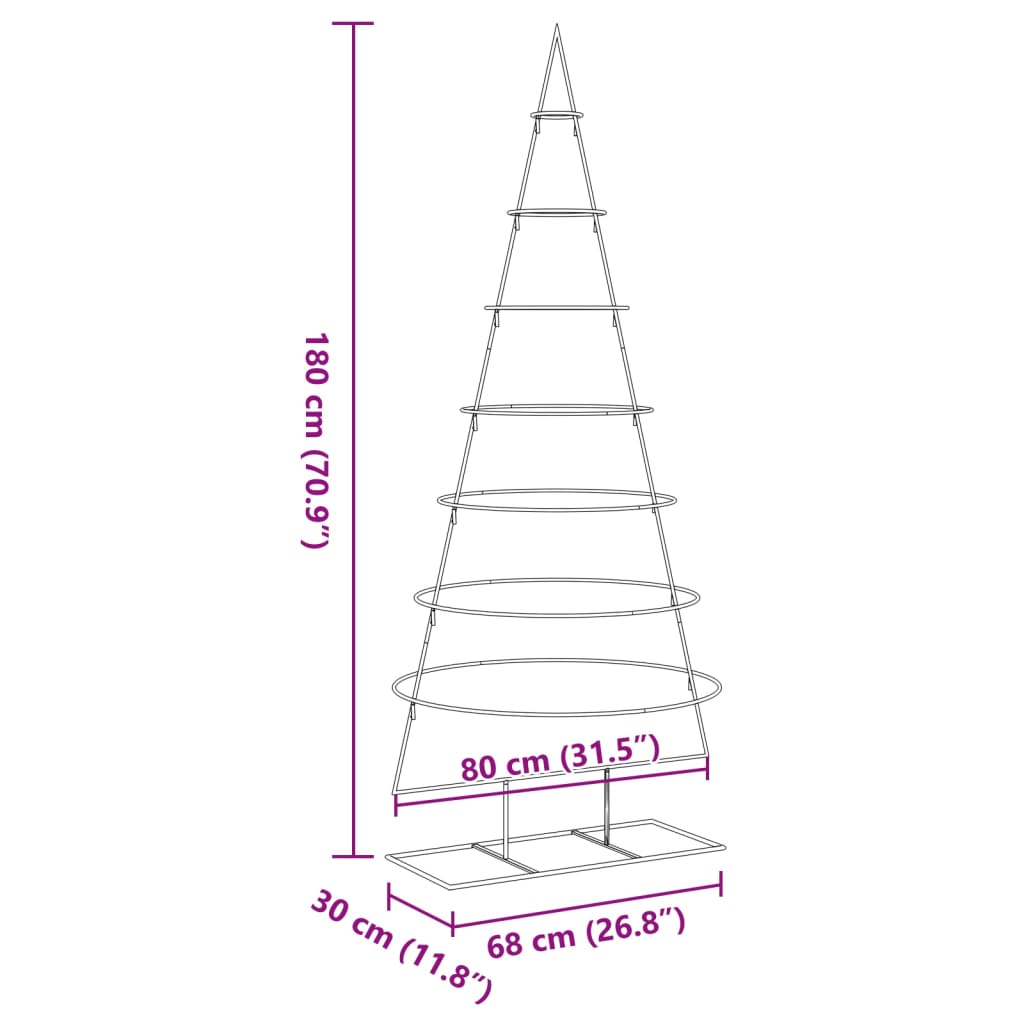 Metall-Weihnachtsbaum für Dekorationen Schwarz 180 cm