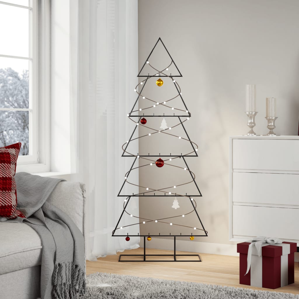 Metall-Weihnachtsbaum für Dekorationen Schwarz 150 cm