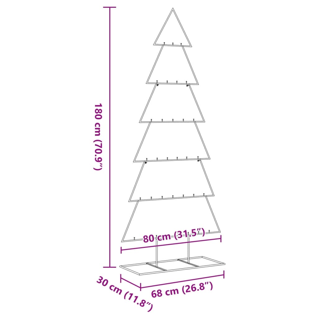 Metall-Weihnachtsbaum für Dekorationen Schwarz 180 cm