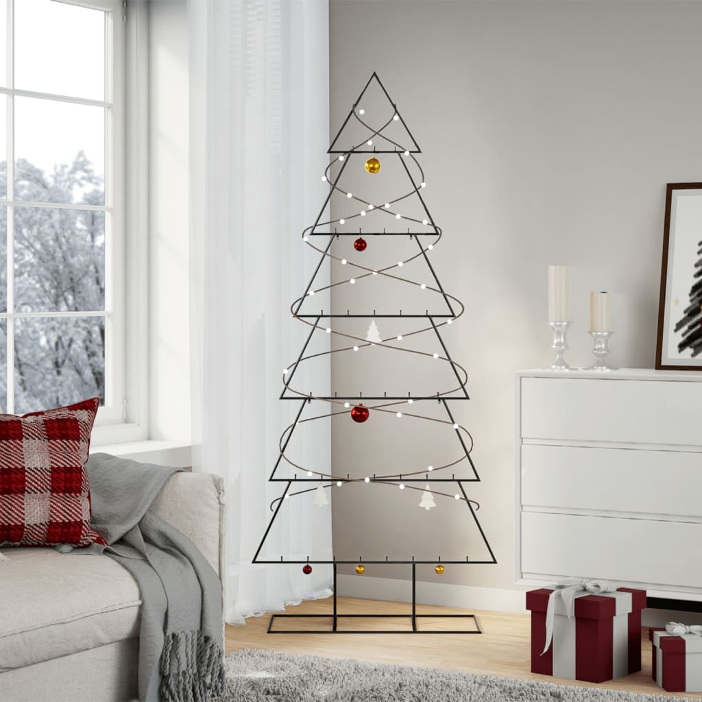 Metall-Weihnachtsbaum für Dekorationen Schwarz 180 cm