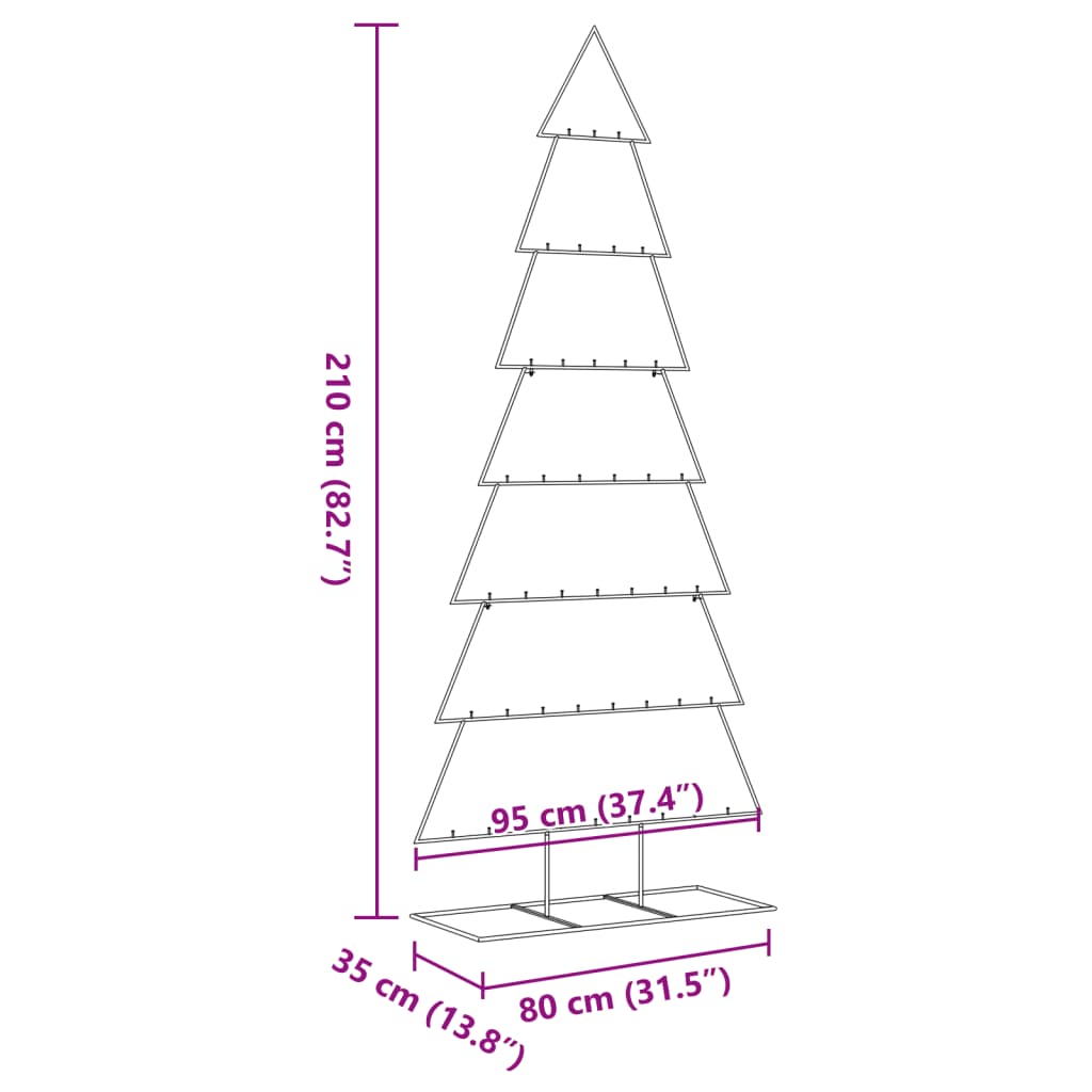 Metall-Weihnachtsbaum zum Dekorieren Schwarz 210 cm