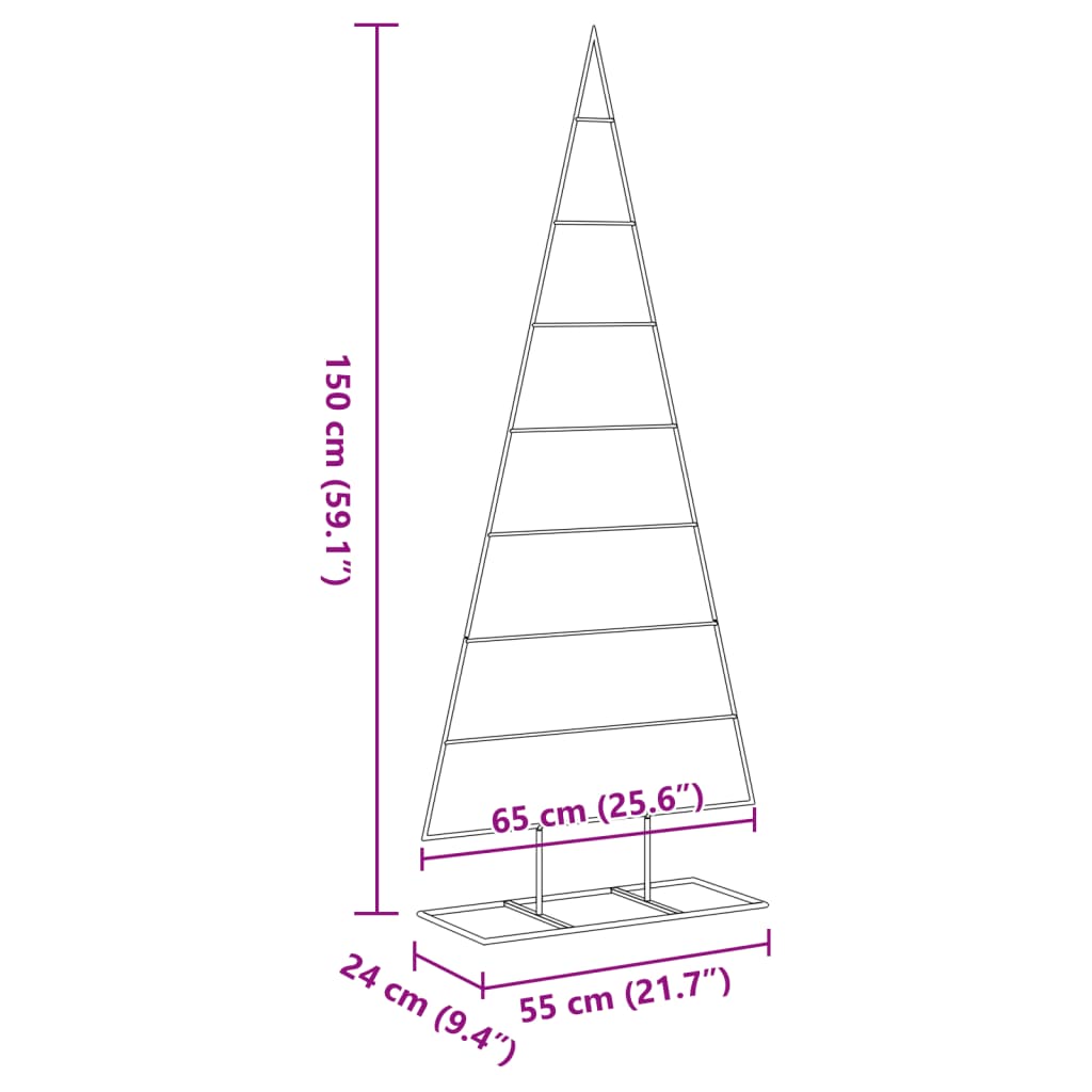 Metall-Weihnachtsbaum für Dekorationen Schwarz 150 cm