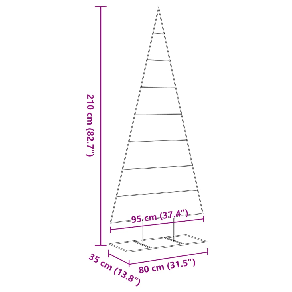 Metall-Weihnachtsbaum zum Dekorieren Schwarz 210 cm