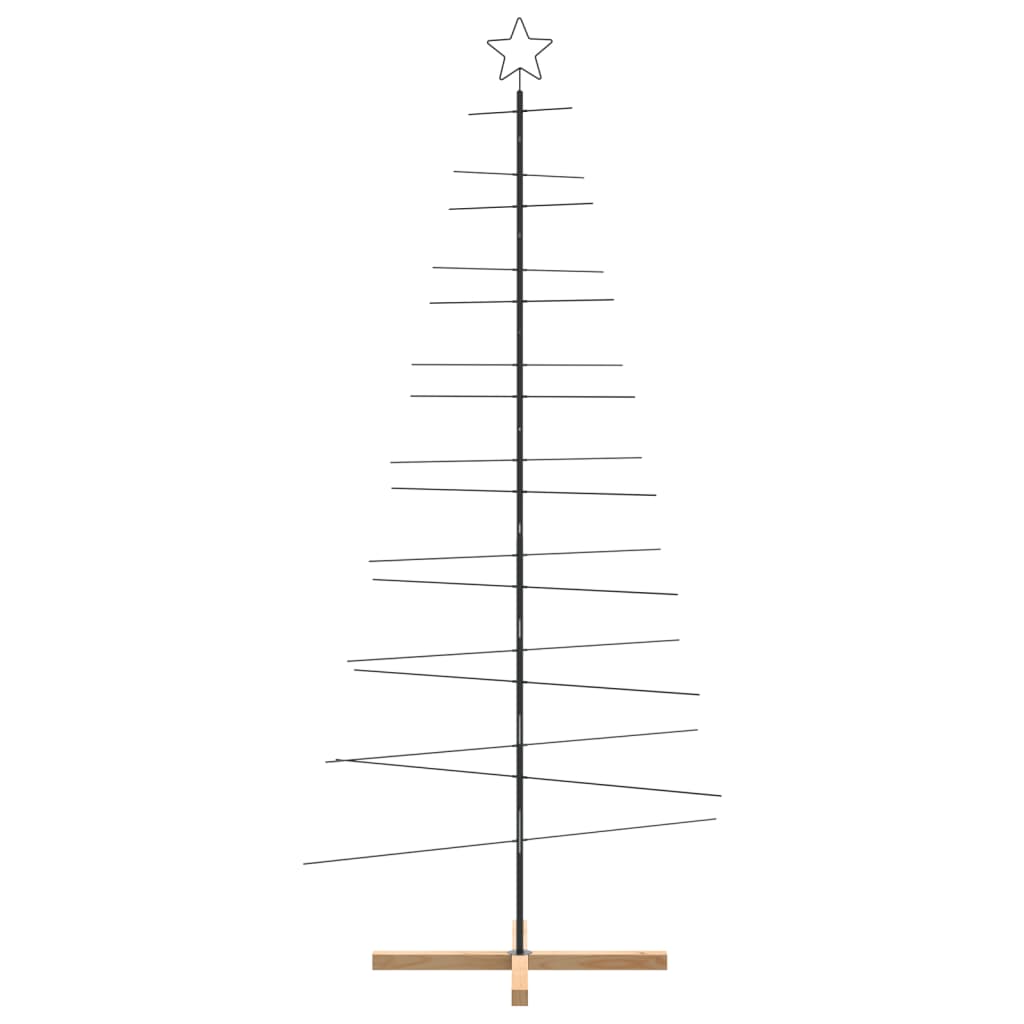 Metall-Weihnachtsbaum zum Dekorieren Holzständer Schwarz 210 cm