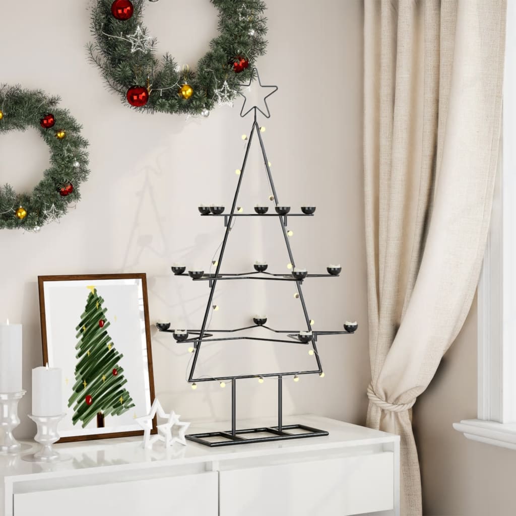 Metall-Weihnachtsbaum zum Dekorieren Schwarz 105 cm