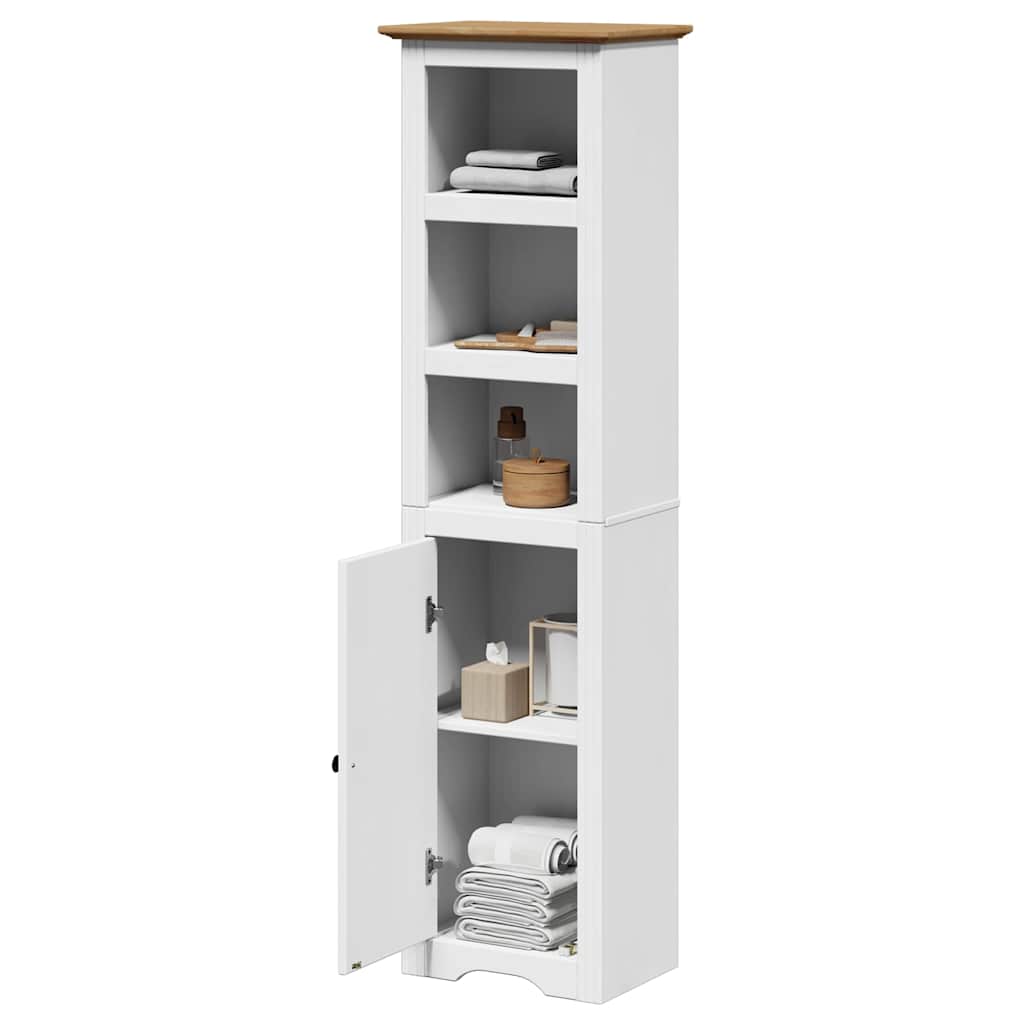 Badschrank BODO Weiß und Braun 44x30x160 cm