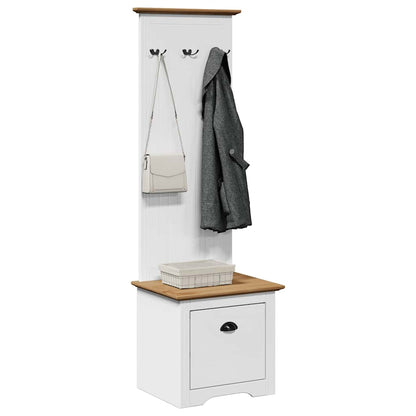 Flurschrank mit Haken BODO Weiß und Braun 50x40x157 cm