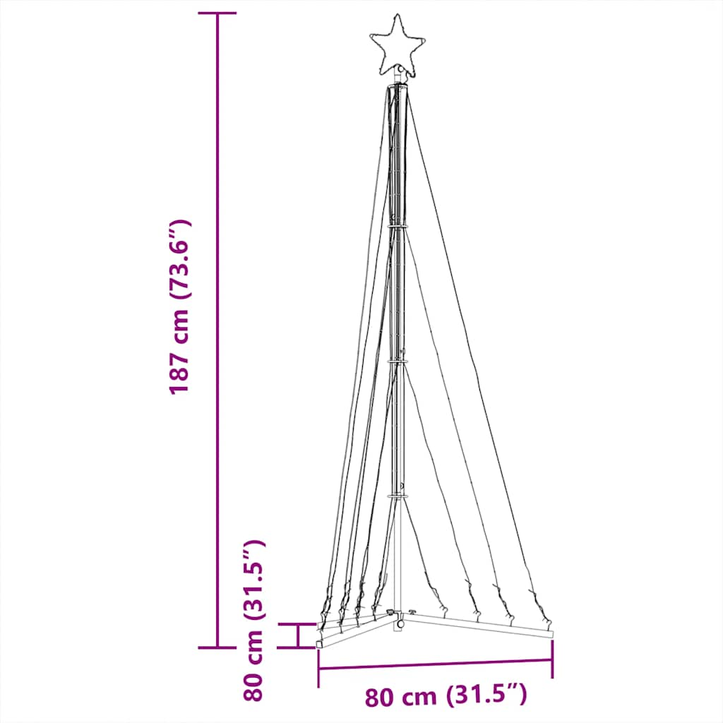 Weihnachtsbaum-Beleuchtung 339 LEDs Kaltweiß 187 cm