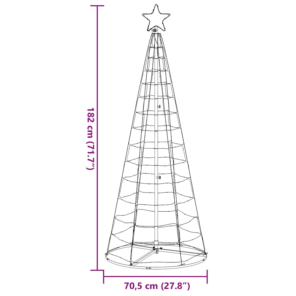 Weihnachtsbaum Kegelform 200 LEDs Kaltweiß 182 cm